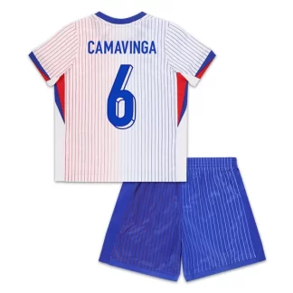 Fotbollskläder för Barn Frankrike Bortaställ EM 2024 med tryck Camavinga 6