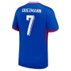 Fotbollskläder för herr Frankrike Hemmaställ EM 2024 Matchställ blå Kortärmad Griezmann 7