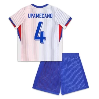 Frankrike Borta EURO 2024 fotbollströja barn med namn Upamecano 4