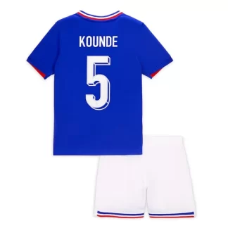 Frankrike Fotbollströja Hemmaställ EM 2024 Fotbollsdräkt för barn online Kounde 5