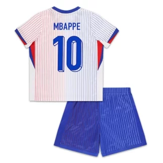 Köp Fotbollstroja Barn Frankrike Bortaställ EURO 2024 med tryck Mbappé 10