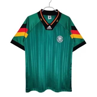 Tyskland Fotbollströja Bortaställ grön Retro Fotbollströjor 1992