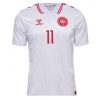 Billigt Danmark Fotbollströja Bortaställ EM 2024 vit Kortärmad Mohamed Daramy 11-1