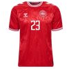 Köpa Danmark Hemmatröja EM 2024 röd Kortärmad Pierre-Emile Hojbjerg 23-1