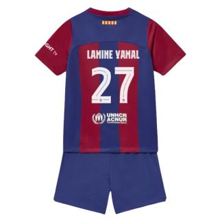 Fotbollskläder till baby FC Barcelona Matchtröja Hemma 2023-2024 Lamine Yamal 27