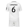 Real Madrid Hemmatröja 2024/25 vit Fotbollströjor Barn Eduardo Camavinga 6