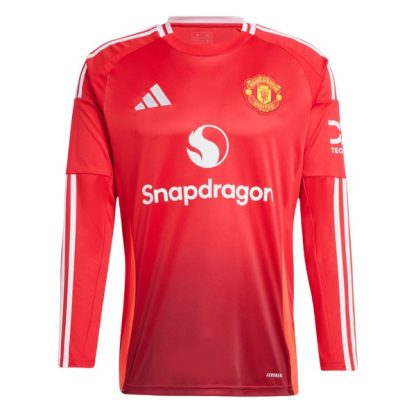 Billiga Manchester United Hemmatröja 2024/25 Bruno Fernandes 8 Långärmad-1