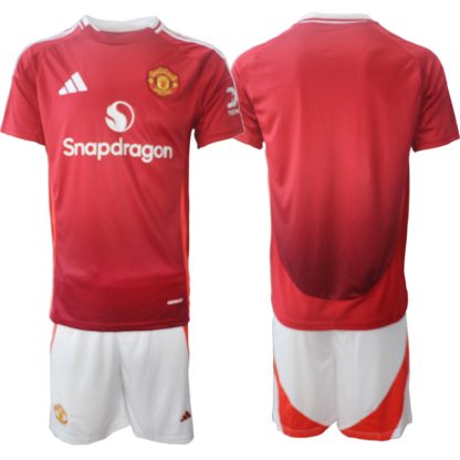 Billiga Manchester United Hemmatröja 2024/25 Kortärmad (+ Korta byxor)