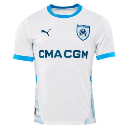 Billiga Olympique de Marseille Hemmatröja 2024/25 Pierre-Emerick Aubameyang 10 Kortärmad-1