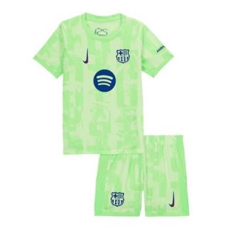 FC Barcelona Barn Tredjetröja 2024/25 Kortärmad Fotbollsställ med Shorts