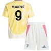 Köpa Billiga Barn Juventus Bortatröja 2024/25 Dusan Vlahovic 9 Kortärmad (+ Korta byxor)