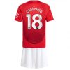 Köpa Billiga Barn Manchester United Hemmatröja 2024/25 Casemiro 18 Kortärmad (+ Korta byxor)