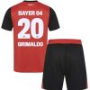 Köpa Billiga Barn Bayer 04 Leverkusen Hemmatröja 2024/25 Alejandro Grimaldo 20 Kortärmad (+ Korta byxor)