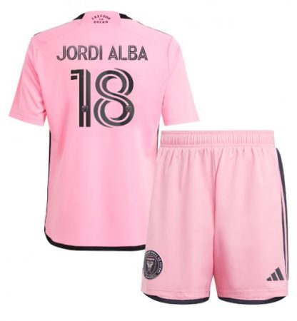 Köpa Billiga Barn Inter Miami Hemmatröja 2024/25 Jordi Alba 18 Kortärmad (+ Korta byxor)