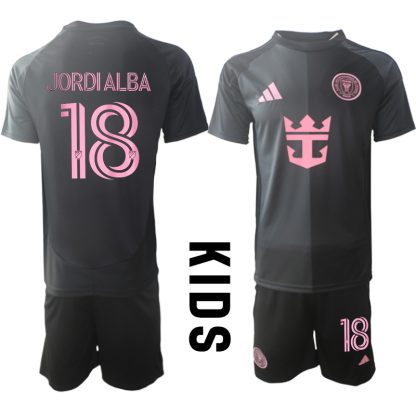 Köpa Fotbollströjor För Barn Inter Miami CF Bortatröja 2025/26 Jordi Alba 18 Fotbollssats Kortärmad (+ Shorts)