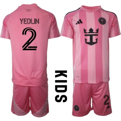 Köpa Fotbollströjor För Barn Inter Miami CF Hemmatröja 2025/26 DeAndre Yedlin 2 Fotbollssats Kortärmad (+ Shorts)