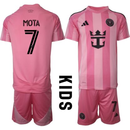 Köpa Fotbollströjor För Barn Inter Miami CF Hemmatröja 2025/26 Jean Mota 7 Fotbollssats Kortärmad (+ Shorts)