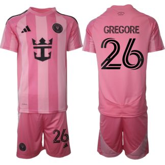 Köpa Fotbollströjor För Herr Inter Miami CF Hemmatröja 2025/26 Gregore 26 Kortärmad (+ Korta byxor)