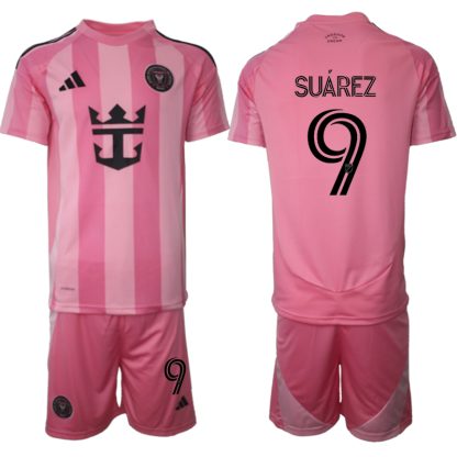 Köpa Fotbollströjor För Herr Inter Miami CF Hemmatröja 2025/26 Luis Suárez 9 Kortärmad (+ Korta byxor)