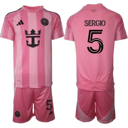 Köpa Fotbollströjor För Herr Inter Miami CF Hemmatröja 2025/26 Sergio Busquets 5 Kortärmad (+ Korta byxor)