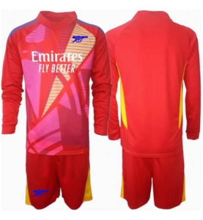 Köp Barn Arsenal Målvakt Bortatröja 2024/25 Fotbollsklädset Långärmad Tröja + Shorts
