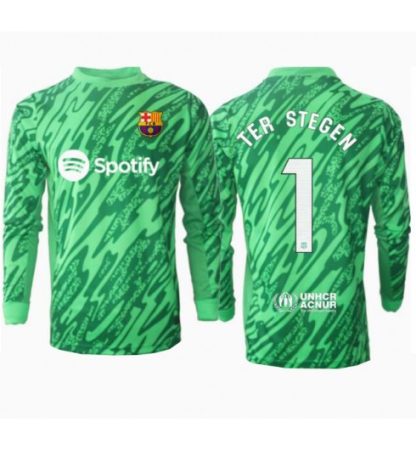 Köp Herr Barcelona Målvakt Hemmatröja 2024/25 Ter Stegen #1 Långärmad Fotbollströjor