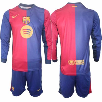 Köp Herr Fotbollströjor FC Barcelona Hemmatröja 2024/25 Fotbollsställ Långärmad (+ Shorts)