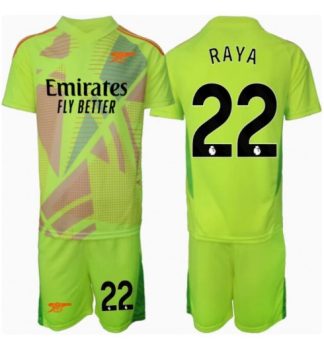 Köp Barn Arsenal Målvakt Hemmatröja 2024/25 David Raya #22 Fotbollsklädset Kortärmad Tröja + Shorts