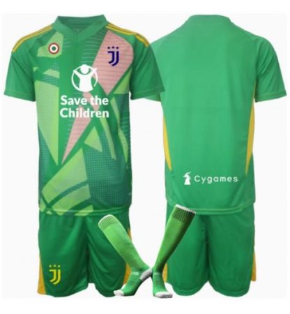 Köp Barn Juventus Målvakt Bortatröja 2024/25 Fotbollsklädset Kortärmad Tröja + Shorts