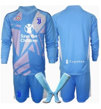 Köp Barn Juventus Målvakt Tredjetröja 2024/25 Fotbollsklädset Långärmad Tröja + Shorts