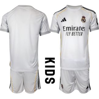 Köp Barn Real Madrid Hemmatröja 2025/26 Fotbollssats Kortärmad (+ Shorts)