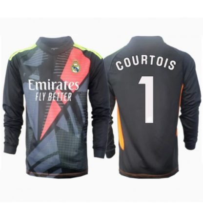 Köp Herr Real Madrid Målvakt Bortatröja 2024/25 Thibaut Courtois #1 Långärmad Fotbollströjor