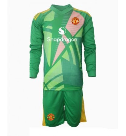 Köp Manchester United Barn Målvakt Tredjetröja 2024/25 Fotbollsklädset Långärmad Tröja + Shorts
