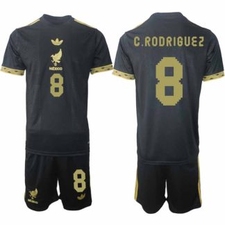 Köp Mexiko 2025 Gold Cup Fotbollströja Herr Carlos Rodriguez 8 Fotbollsklädset Kortärmad + Shorts