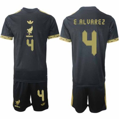 Köp Mexiko 2025 Gold Cup Fotbollströja Herr Edson Alvarez 4 Fotbollsklädset Kortärmad + Shorts