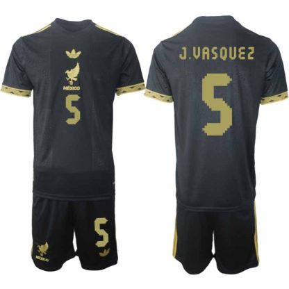 Köp Mexiko 2025 Gold Cup Fotbollströja Herr Johan Vasquez 5 Fotbollsklädset Kortärmad + Shorts