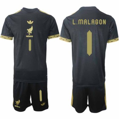 Köp Mexiko 2025 Gold Cup Fotbollströja Herr Luis Malagon 1 Fotbollsklädset Kortärmad + Shorts