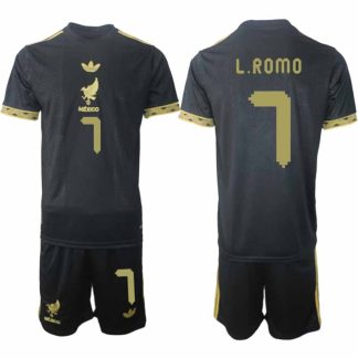 Köp Mexiko 2025 Gold Cup Fotbollströja Herr Luis Romo 7 Fotbollsklädset Kortärmad + Shorts