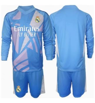Köp Real Madrid Barn Målvakt Hemmatröja 2024/25 Fotbollsklädset Långärmad Tröja + Shorts