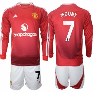 Köp Manchester United Herr Hemmatröja 2024/25 Mason Mount 7 Fotbollsställ Långärmad (+ Shorts)