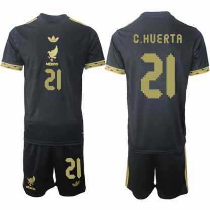 Köp Mexiko 2025 Gold Cup Fotbollströja Herr César Huerta 21 Fotbollsklädset Kortärmad + Shorts