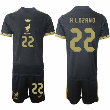 Köp Mexiko 2025 Gold Cup Fotbollströja Herr Hirving Lozano 22 Fotbollsklädset Kortärmad + Shorts
