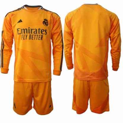 Köp Real Madrid Herr Bortatröja 2024/25 Fotbollsställ Långärmad (+ Shorts)
