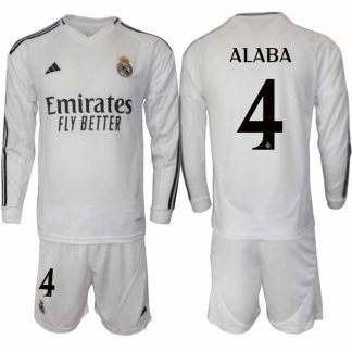 Köp Real Madrid Herr Hemmatröja 2024/25 David Alaba 4 Fotbollsställ Långärmad (+ Shorts)