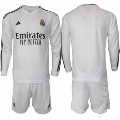 Köp Real Madrid Herr Hemmatröja 2024/25 Fotbollsställ Långärmad (+ Shorts)