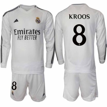 Köp Real Madrid Herr Hemmatröja 2024/25 Toni Kroos 8 Fotbollsställ Långärmad (+ Shorts)
