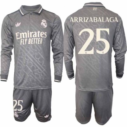 Köp Real Madrid Herr Tredjetröja 2024/25 Kepa Arrizabalaga 25 Fotbollsställ Långärmad (+ Shorts)