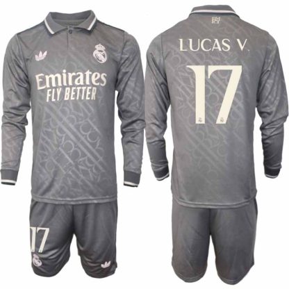 Köp Real Madrid Herr Tredjetröja 2024/25 Lucas Vazquez 17 Fotbollsställ Långärmad (+ Shorts)