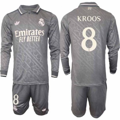 Köp Real Madrid Herr Tredjetröja 2024/25 Toni Kroos 8 Fotbollsställ Långärmad (+ Shorts)
