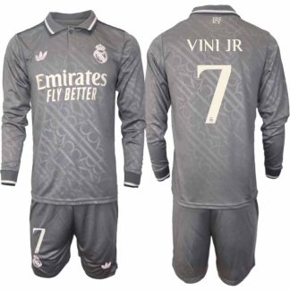 Köp Real Madrid Herr Tredjetröja 2024/25 Vinicius Junior 7 Fotbollsställ Långärmad (+ Shorts)